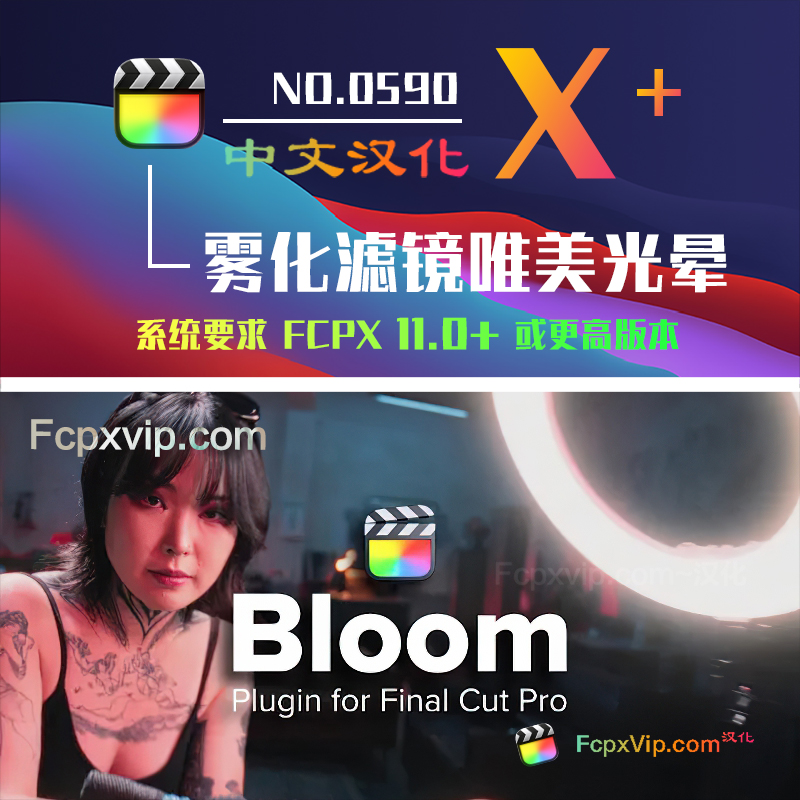 Final Cut Pro中文FCPX插件:雾化滤镜的唯美高光光晕效果 EL Bloom HQ0590